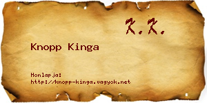 Knopp Kinga névjegykártya